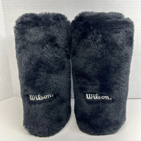 Wilson Golf Club Head Cover Black Plush Fuzzy 9” Clubs 3 & 5 - Picture 1 of 5